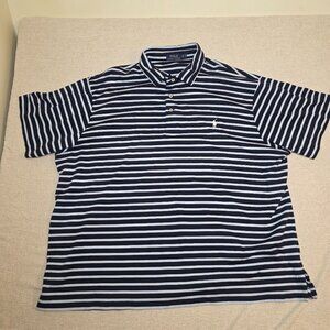 Polo Ralph Lauren Striped Polo Shirt Men’s 3XB Big Navy White Cotton